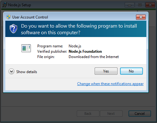 Windows software installation dialog